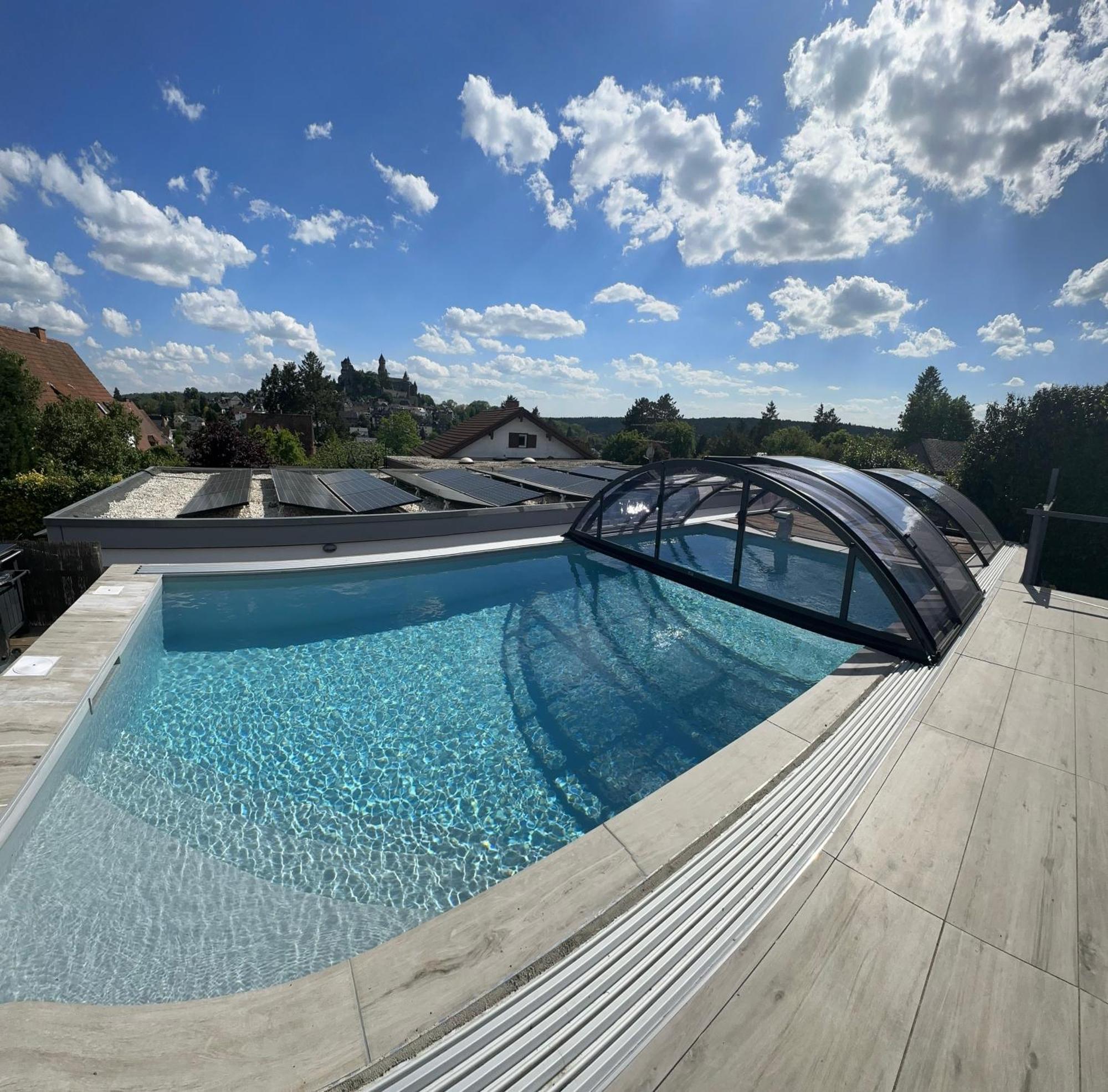 Ferienwohnung Schlossblick - 4 Sterne Sauna Pool Whirlpool Exklusiv Браунфельс Экстерьер фото